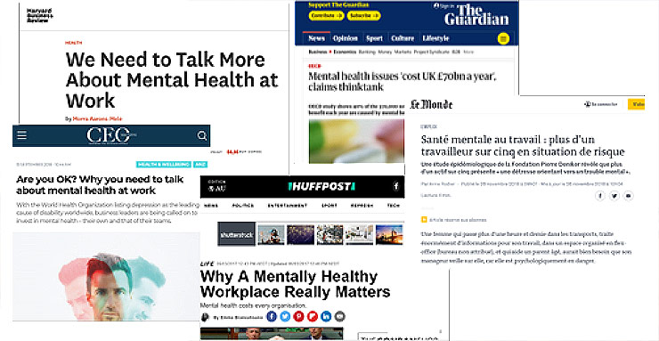 Mental health issues at work in the media