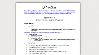 SageGlass information sheet.