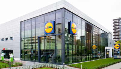 exterior of the lidl building