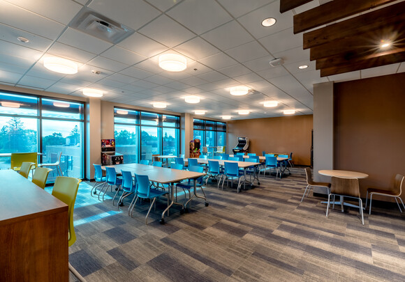 The renovation of Arvig office building added 22,000 sq ft of additional interior space.