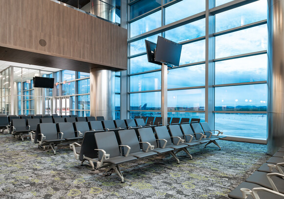Airport gate with SageGlass Smart Windows